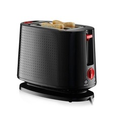 Bodum BISTRO 2 Slice Toaster Black 940W Defrost Cancel Warming Rack BOD-10709