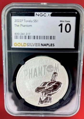2022P Tuvalu 999 silver $1 THE PHANTOM NGC-X MS10 black core