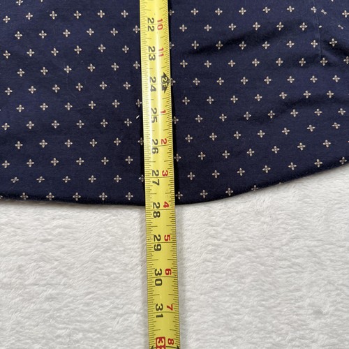 Buttertuch Hemd Herren Medium dunkelblau langarm Knopfleiste gemustert Baumwolle - Bild 8 von 9