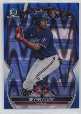 2023 Bowman Chrome Prospects Blue RayWave Refractor 76/150 Bryan Acuna Acuña 0w8