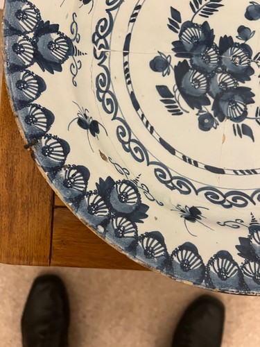 18th Century English/Bristol Delft 34.5cm Blue & White Charger - Picture 3 of 16