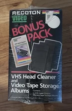RECOTON VIDEO VHS HEAD CLEANER TAPE VIDEO TAPE sTORAGE ALBUMS Bonus Pack New