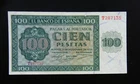39 - SPAIN  BANKNOTE 100 PESETAS  1936  "BURGOS"  XF+