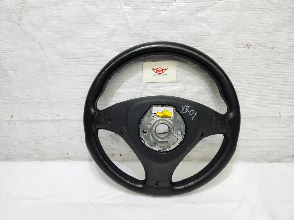 2004 2005 Audi S4 B6 3 Spoke Leather Sport Steering Wheel Black OEM - Image 3 of 4
