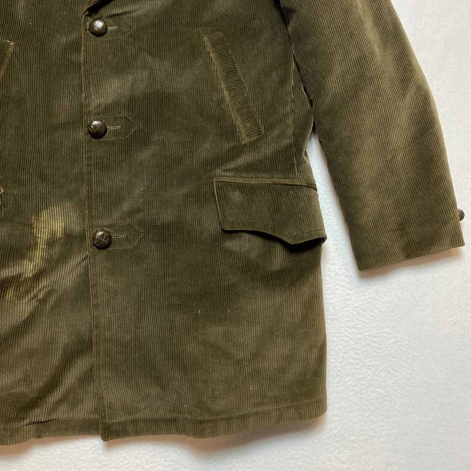 Chaqueta de Colección Sears Para Hombres 42 Reg Verde Oliva The Country Abrigo Pesado Pana Años 70 Foto 3 de 4