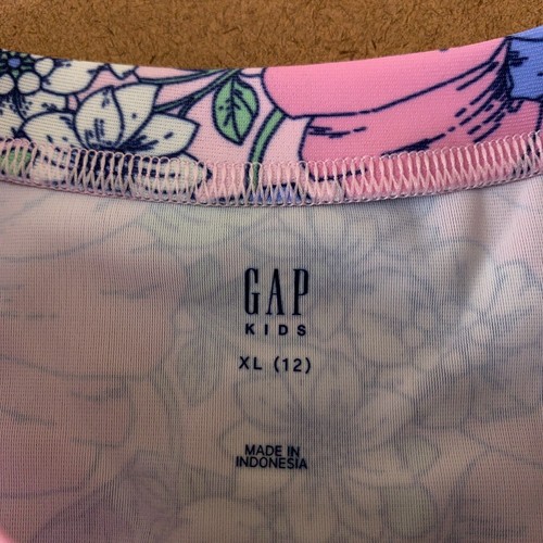 Gap Kids Girls Large (10) Pink Floral Print Two-Piece Rash Guard Swim Set NWT - Picture 2 of 11