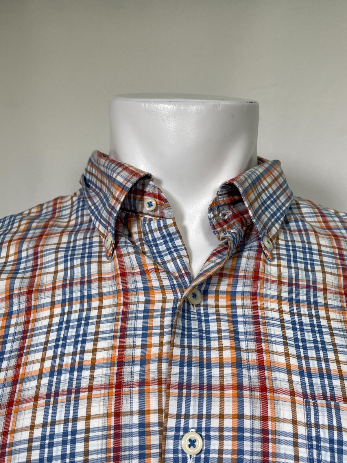 Peter Millar Button Down Multi-Color Plaid Cotton… - image 2