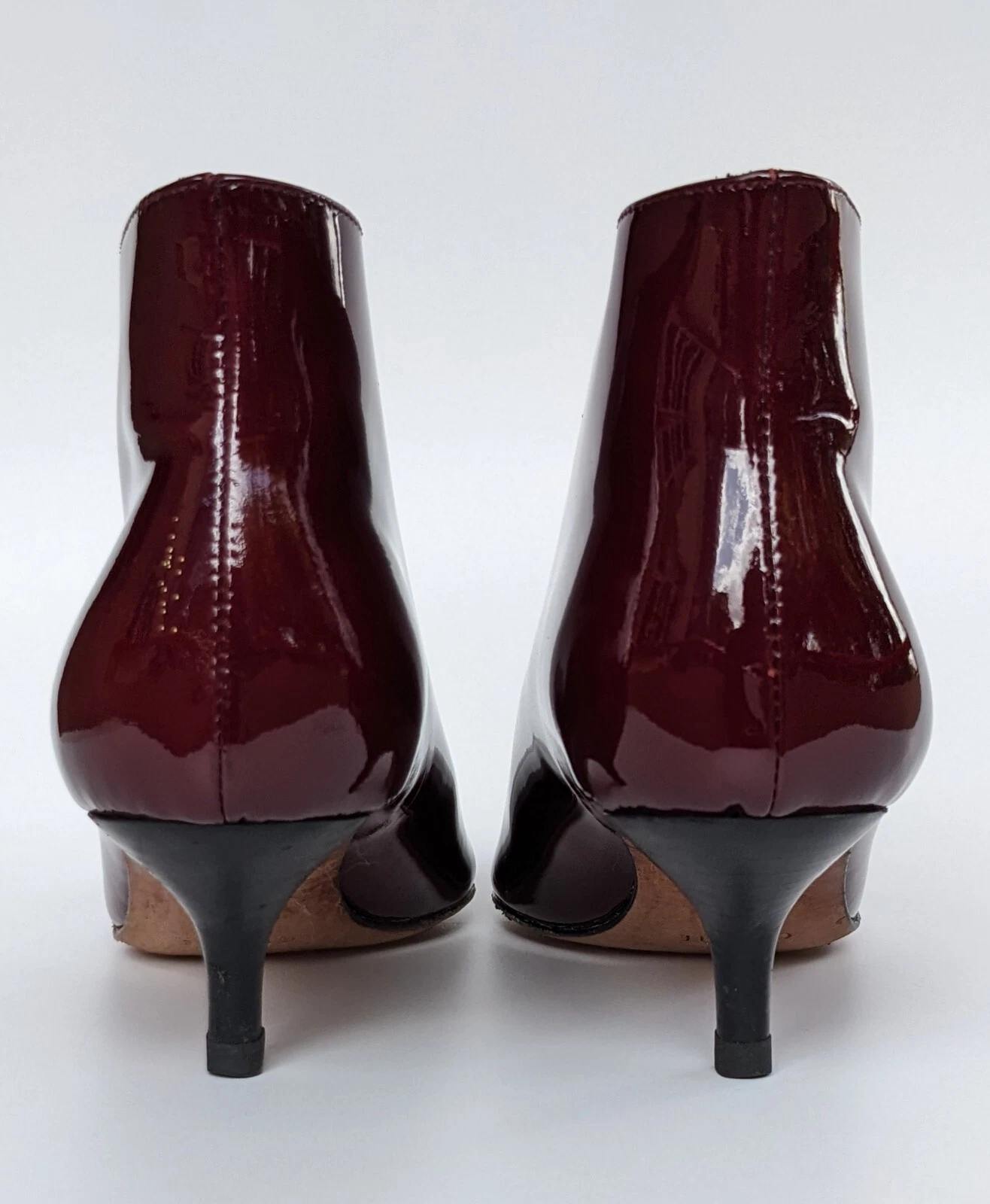 CELINE Paris décolleté donna scollo a V rosso pelle lucida taglia 36 EU 6 US