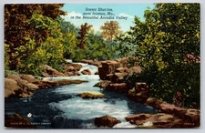Scenic Shut Ins Ironton MO Postcard Arcadia Valley Trees Rocks Water Pools
