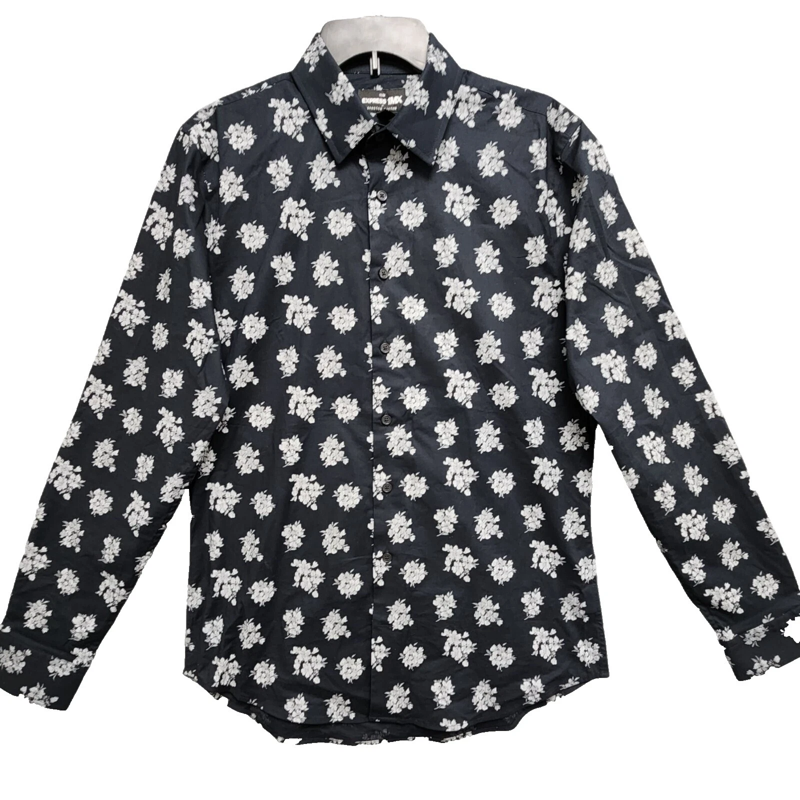 Camisas de vestir negro Express Mezcla de algodón para hombres