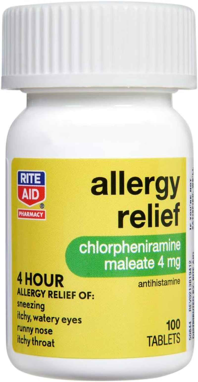 Allergy Medicine, Chlorpheniramine Maleate 4Mg 100 Count Tablets 4