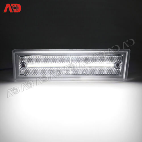 White LED Front Side Marker Light Clear Lens For 81-91 Chevrolet C10 C20 C30 GMC - Picture 2 of 11