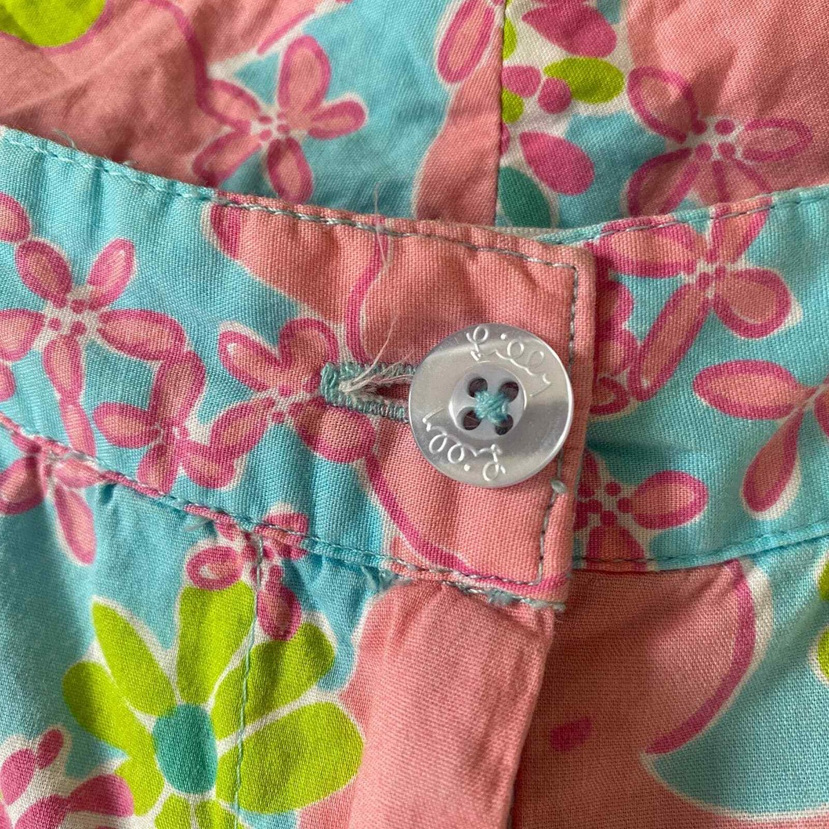 Lilly Pulitzer White Label Blue Pink Elephant Floral Print Pants  display picture 1