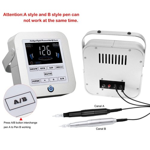 Permanent Makeup Machine Pen Kits For Eyebrow Lips LCD Power Supply 10Pcs Needle - Picture 7 of 12