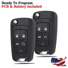 2For 2014 2015 2016 2017 2018 2019 Chevrolet Impala Flip Remote Key Fob 13504199