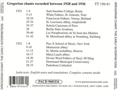 VARIOUS ARTISTS GREGORIAN CHANT - EARLY RECORDINGS NEW CD