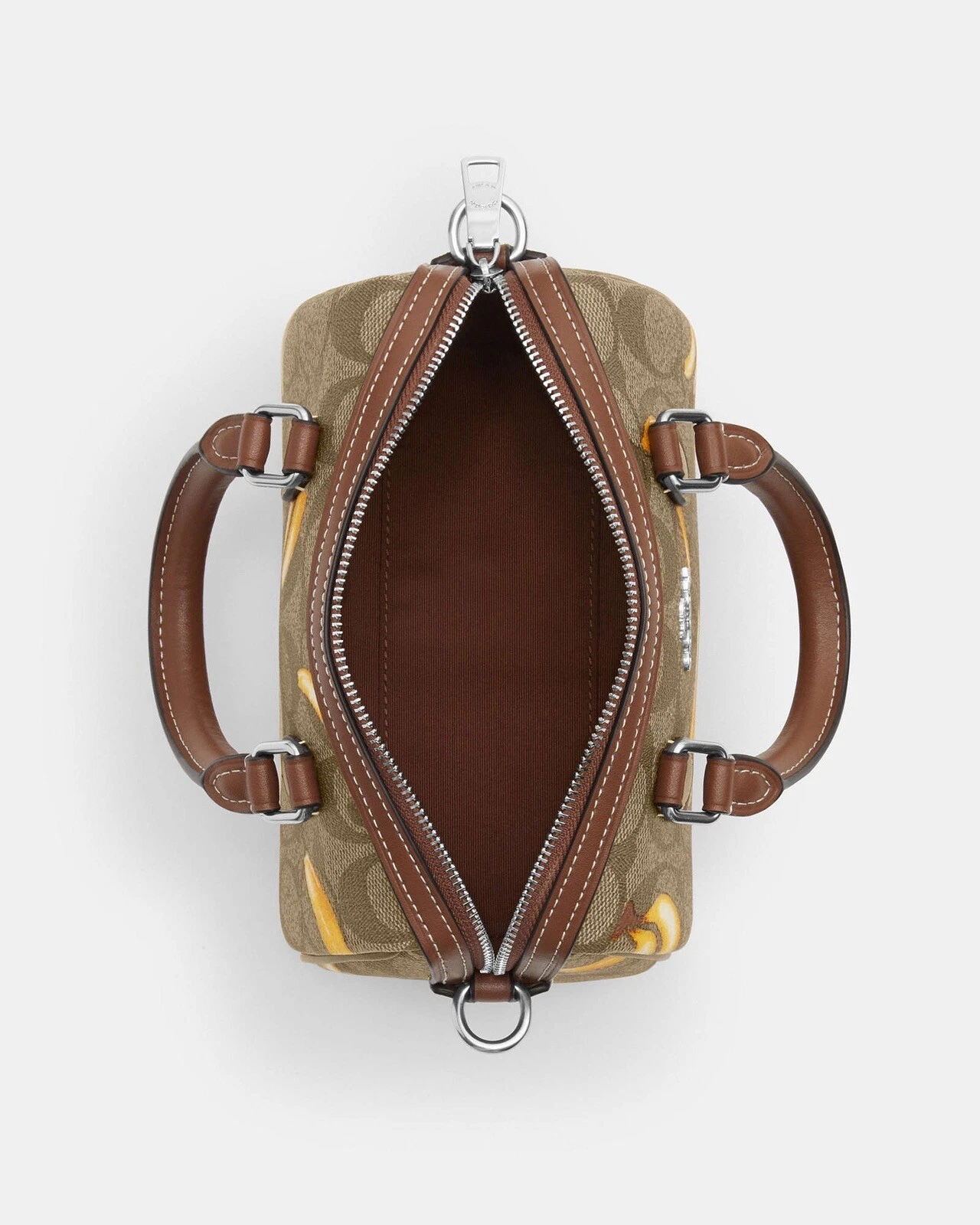 Tracolla Coach Mini Rowan nuova con etichette firmata con stampa a banana CR246