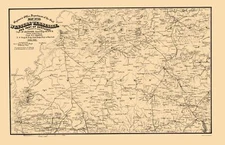 Historic State Map - Tennessee West Kentucky - Von Reizenstein 1865 - 23 x 35