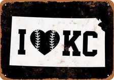 METAL SIGN - Kansas State 7 BLACK -- Vintage Look