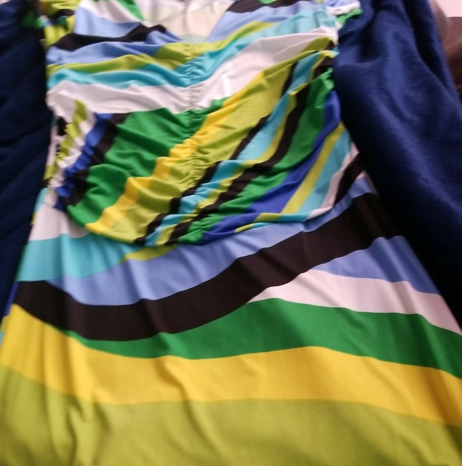 NEW Large Green Blue Yellow DESIGN Dress Also in Small & Large check listings - Image 4 of 4