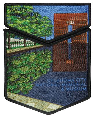 Ma-Nu Lodge 133 Last Frontier Council OK 2020 NOAC 2pc Set Flap BLK Bdr (QR2305)