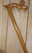 Antique Olive Wood Greek Kepkypa Corfu Walking Stick /Cane - Hand-Carved Horse