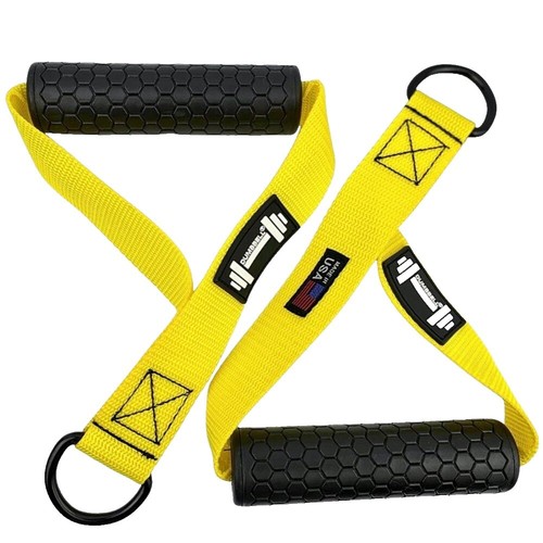 KORIKAHM Kabelmachine-bevestiging met verbeterde ergonomische gymhandgrepen, LAT triceps-touw pull-down bevestiging, oefenhandgrepen voor thuisgymnastiek training (dubbele ringgreep