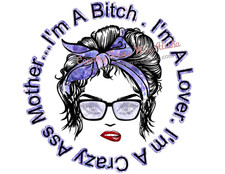 Sublimation Print Im A Lover Messy Bun Ready to Press Heat Transfer
