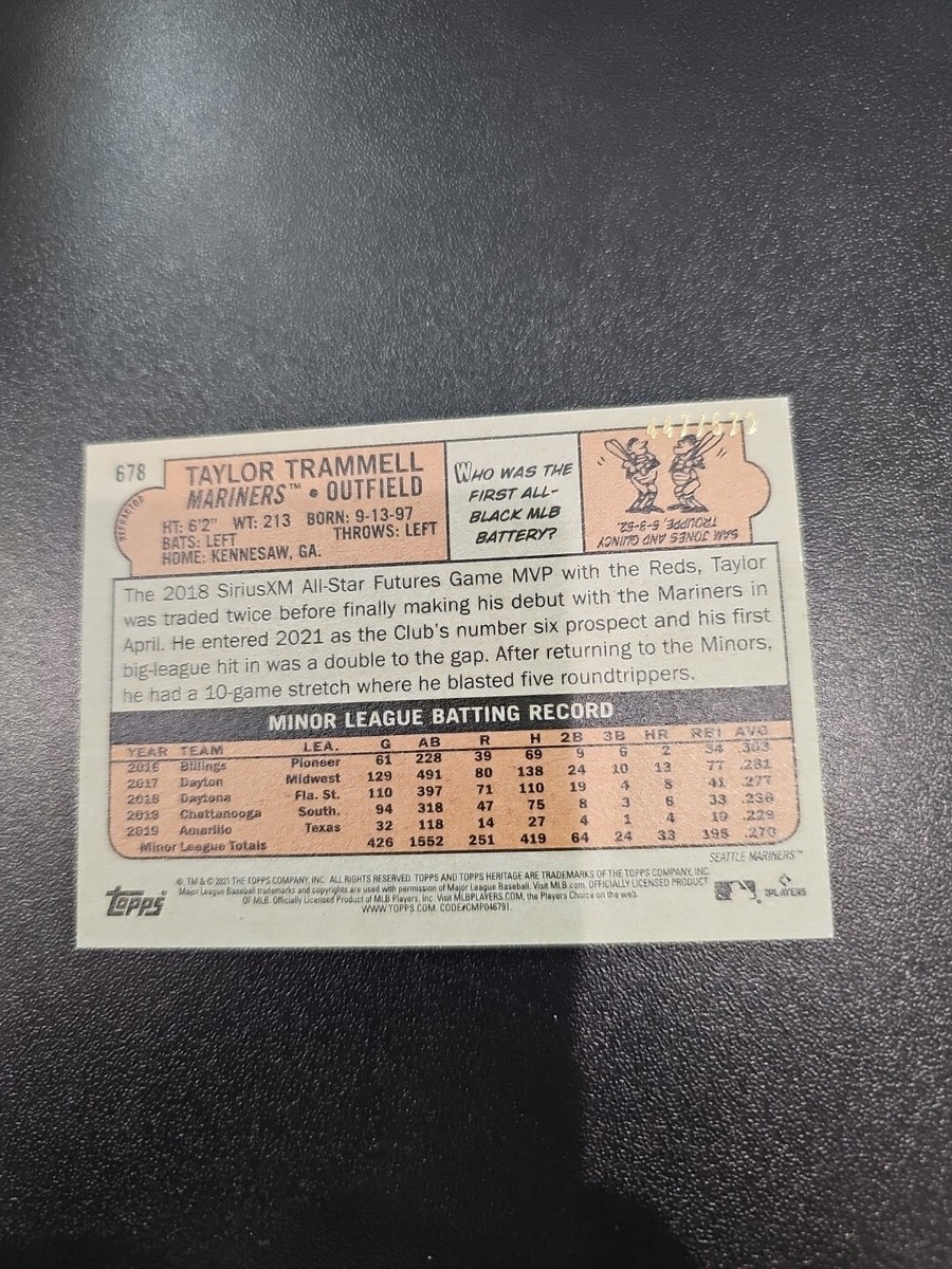 2021 Topps Heritage High #678 Taylor Trammell Chrome