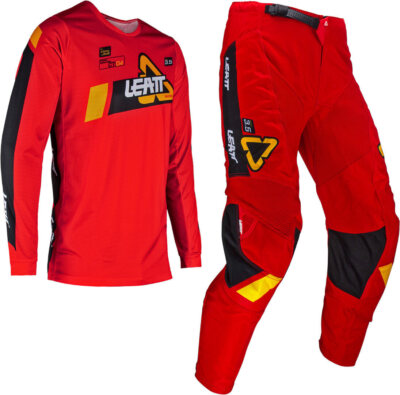 KOMPLETTER CROSS KINDERANZUG SHIRT HOSE LEATT KIT RIDE 3.5 KID JUNIOR ROT