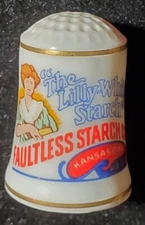 Franklin Mint 1980  Porcelain Thimble Collection FAULTLESS STARCH. X1179