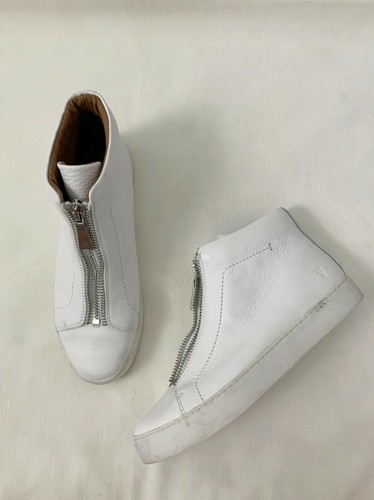 frye leather front zip sneakers