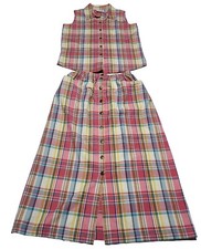 Susan Bristol Plaid Top And Skirt Set Size Pp