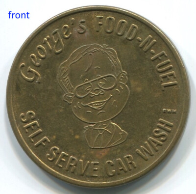 T937 George's Food-n-Fuel, Self Service Car Wash, token coin, 25mm 1''