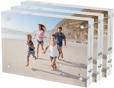 4x6 acrylic photo frame 3 pack, 20 thicker, transparent photo frame,