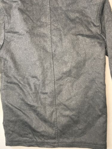 Land's End Wool Mens Long Coat Lined Gray Zipper And Button Up Pockets Med 38/40 - Picture 8 of 9
