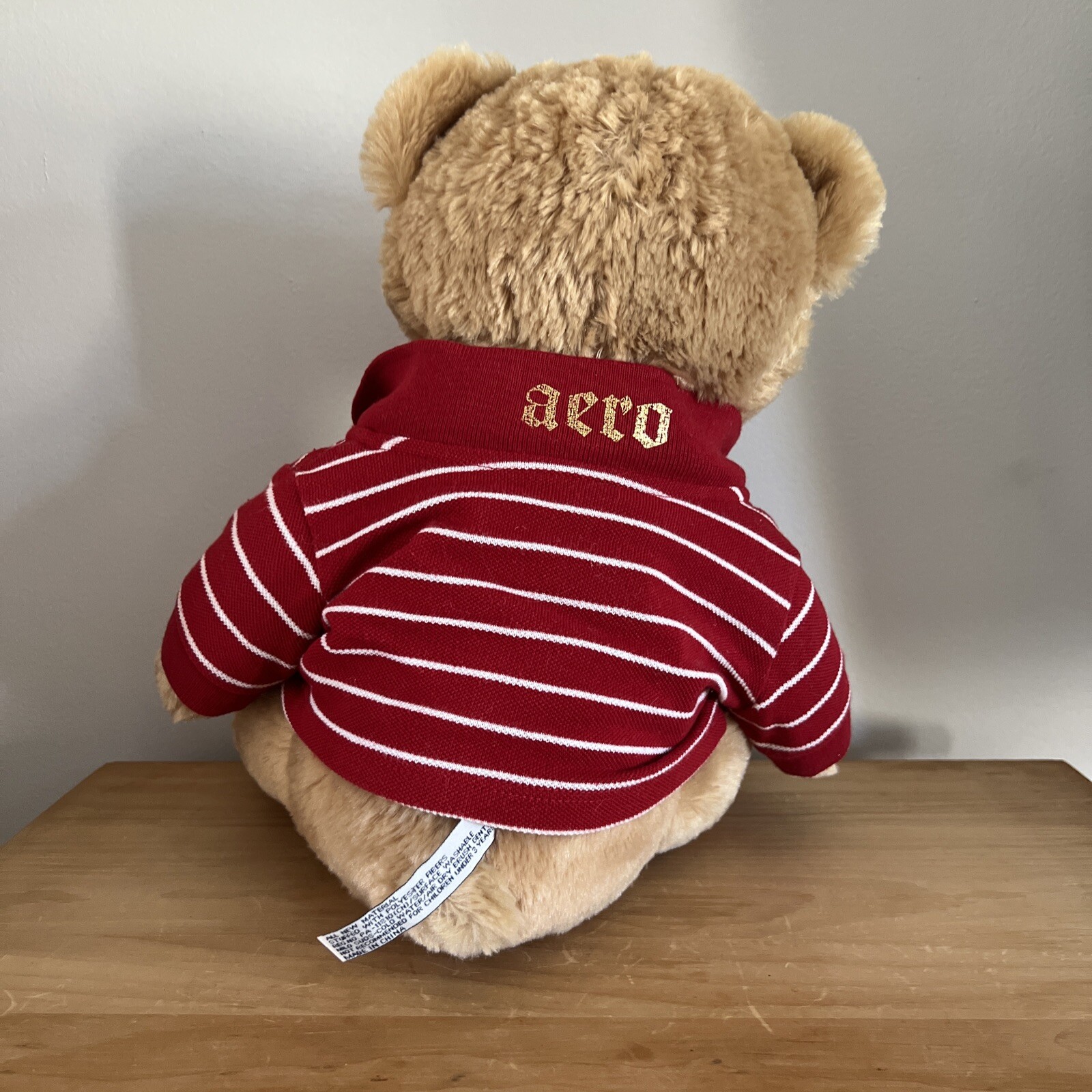 AEROPOSTALE AERO TEDDY BEAR 16" PLUSH Polo Shirt RED Stripe Stuffed Animal eBay