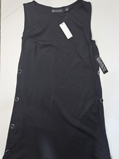 New York And Company Black Dress Size Small Casual Button Down Sides Classic NEW