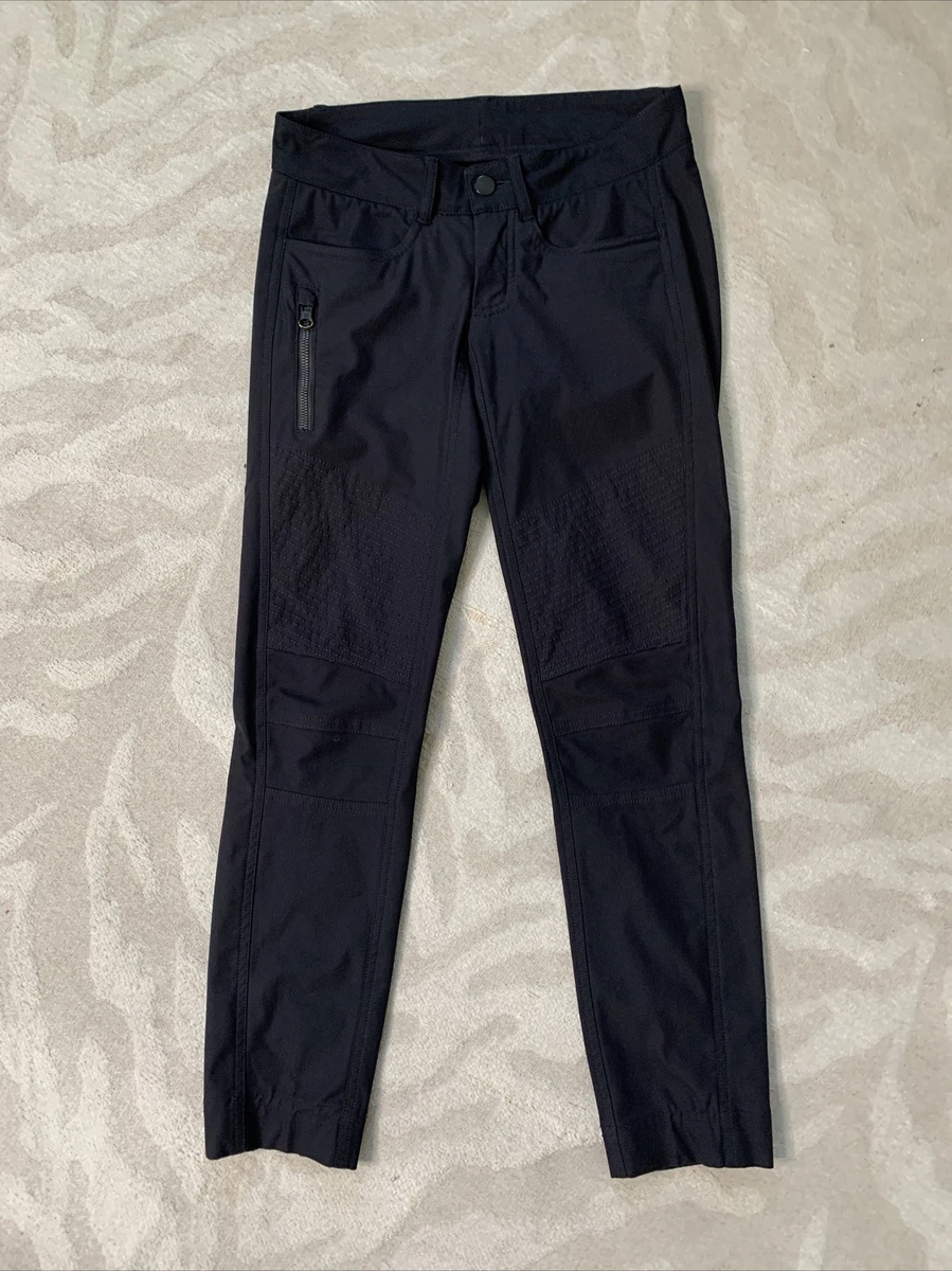 Lululemon Womens Black Commuter Travel Chino Zipper Pants Pockets Size 4