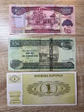 Junk Drawer Lot of 3 Different Foreign Banknotes Paper Money Collections & Lots