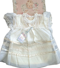 Antique Baby Christening Gown with Slip Lace/Nylon Beautiful Detail NEW