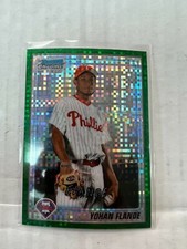 Yohan Flande 2010 Chrome 1st Bowman Green X-Fractor Card #BCP139