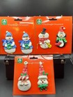 (6) Christmas House Clay Dough Ornaments - Santa, Snowman x4, Penguin