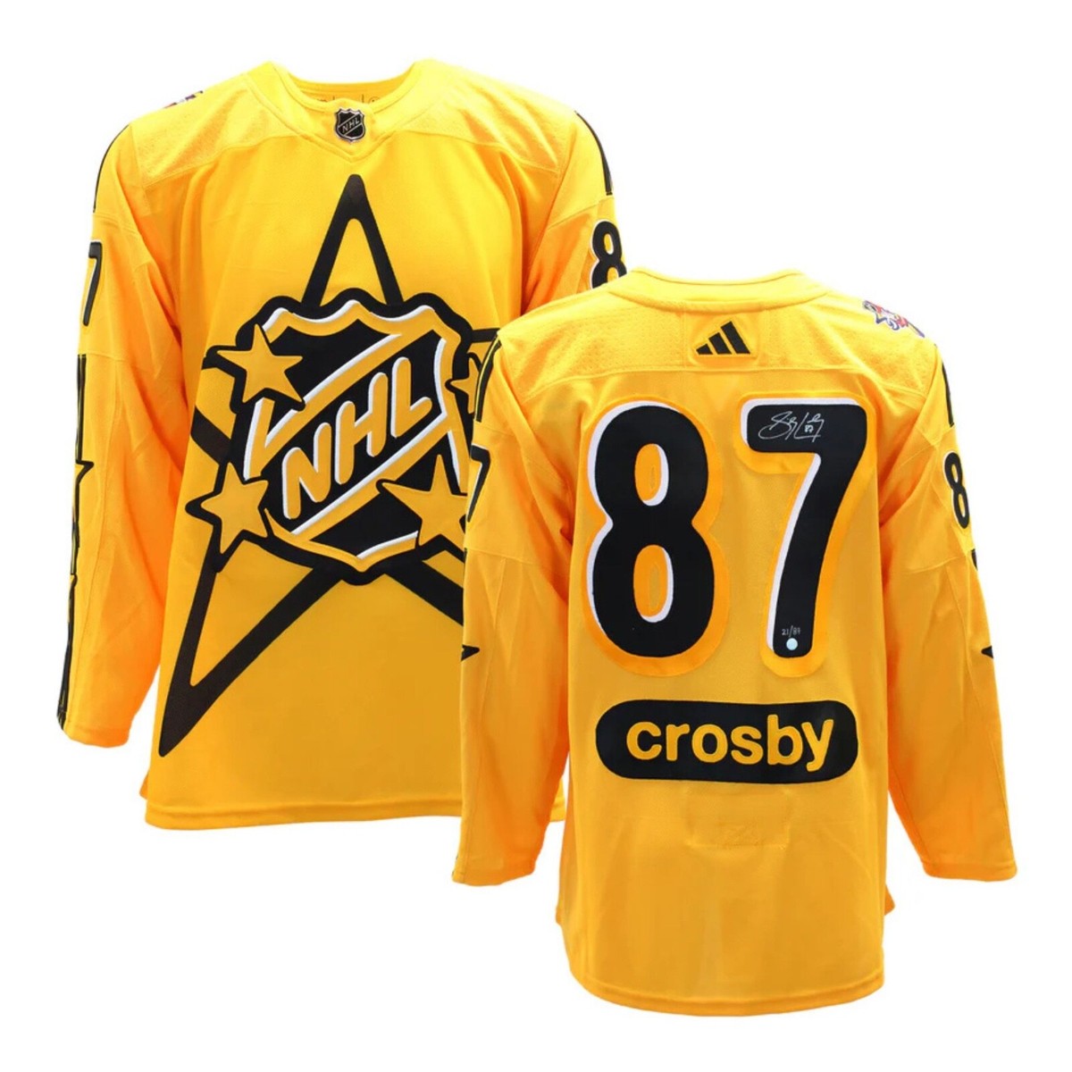 Sidney Crosby Pittsburgh Penguins Yellow ALL STAR Signed NHL hockey LTD  Jersey