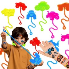 48 PCS Monster Truck Party Favors - 24 Temporary Tattoos 24 Stick Hands