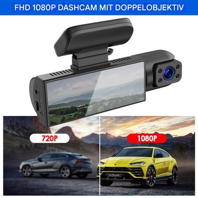 Dual Lens Autokamera Dashcam Full HD 1080P DVR Recorder G-Sensor Loop-Aufnahme