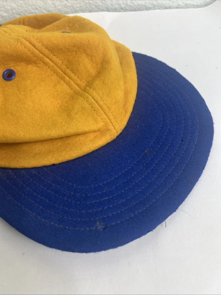 Gorra de béisbol de lana ajustada vintage de los años 50 marca Harvard 6 7/8 agujeros amarillos azules Foto 2 de 4