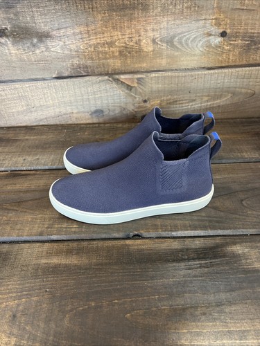 Rothy’s Navy Blue Knit High Top Sneakers / Chelsea Boots Women Size 10 - Picture 4 of 22