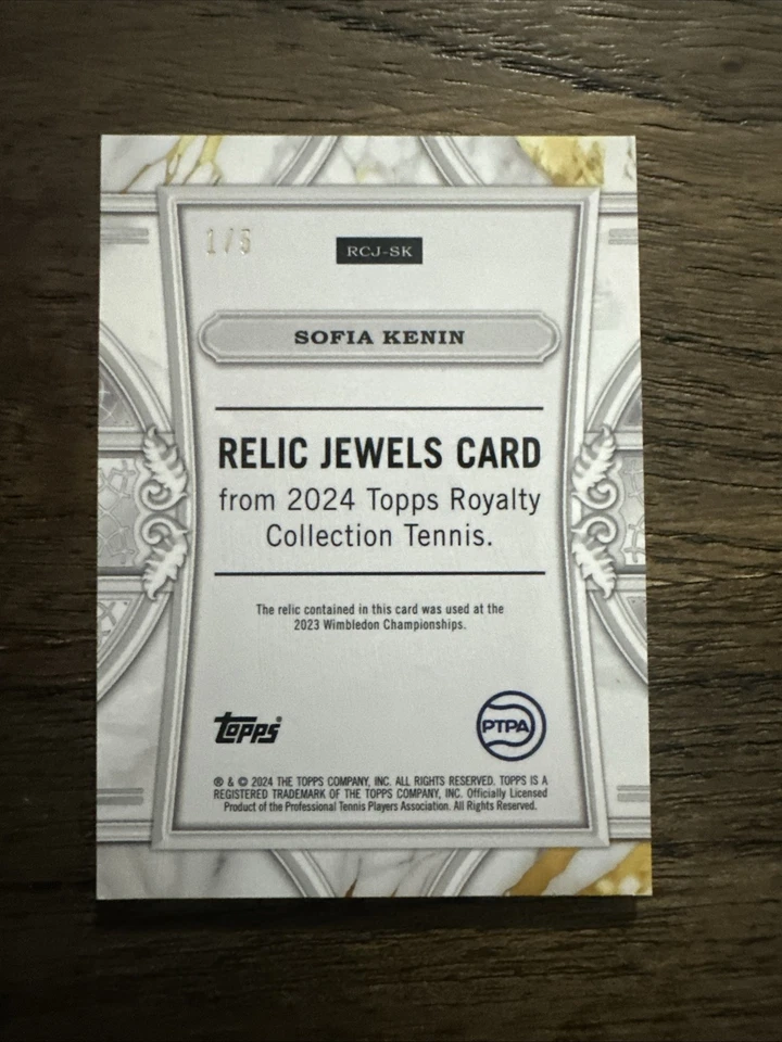 2024 Topps Royalty #RCJ-SK Sofia Kenin Relic Jewels Emerald 1/5  Motorola Patch - Image 4 of 4