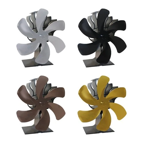 6-Blade Heat Powered Stove Fan for Log Eco Friendly Larger Air Flow